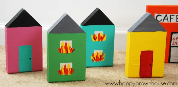 Wooden Block Pretend Play Town for imaginative play