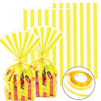 Striped Cellophane Treat Bags 