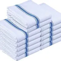 12- Pack White 100% Cotton Kitchen Towels 15 x 25 inches, Dish Towels, Bar Towels & Tea Towels