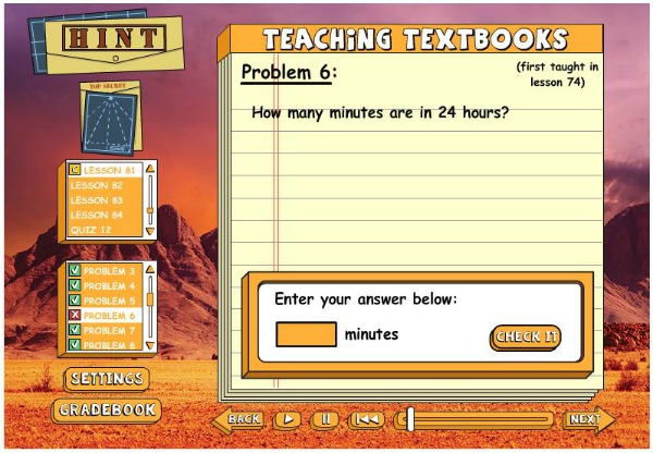 screenshot of Teaching Textbooks homeschool math problem