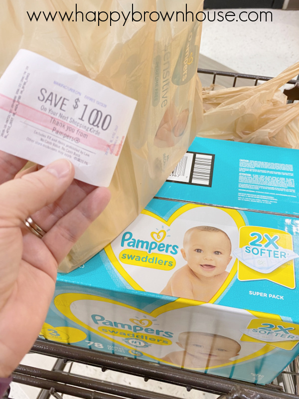 Pampers Coupon printed at Ingles with a Buy $40, Get $10 coupon deal