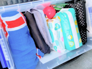 Baby Emergency Car Kit with extra diapers, wipes, and baby supplies