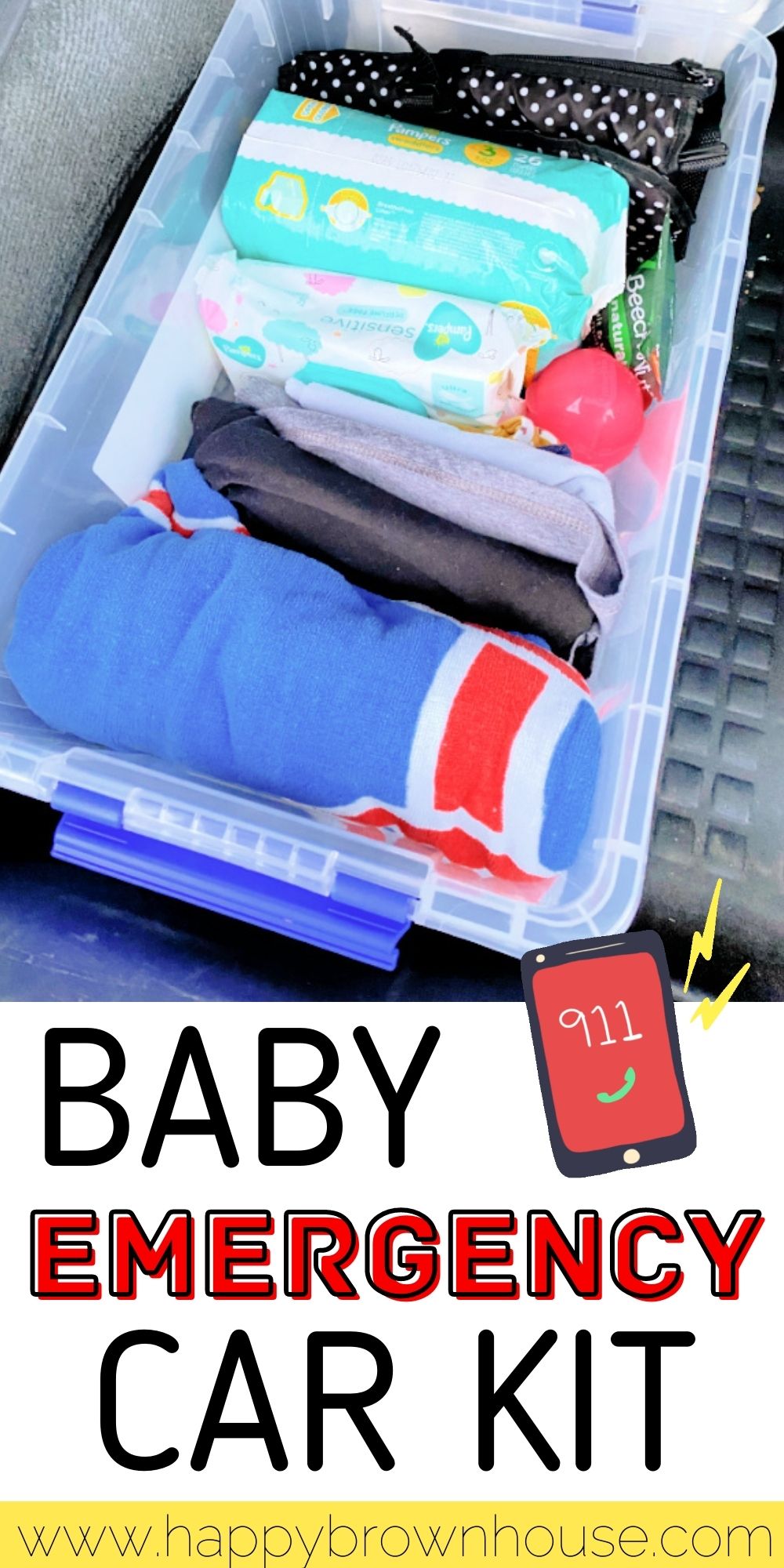 Baby Emergency Car Kit with extra baby supplies while on the go