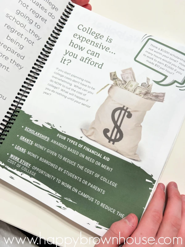 workbook page from Beyond Personal Finance